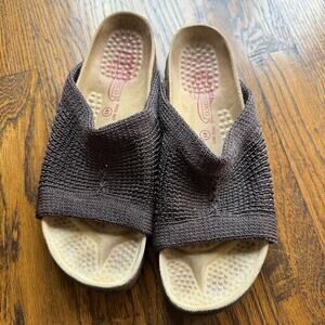 Arcopedico Brown Knit Open Back Slip On Comfort Shoes Size EU 41 US 10-10.5